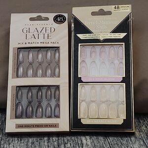 Pearlessence Glazed Latte and French Manicure Press-On Nails